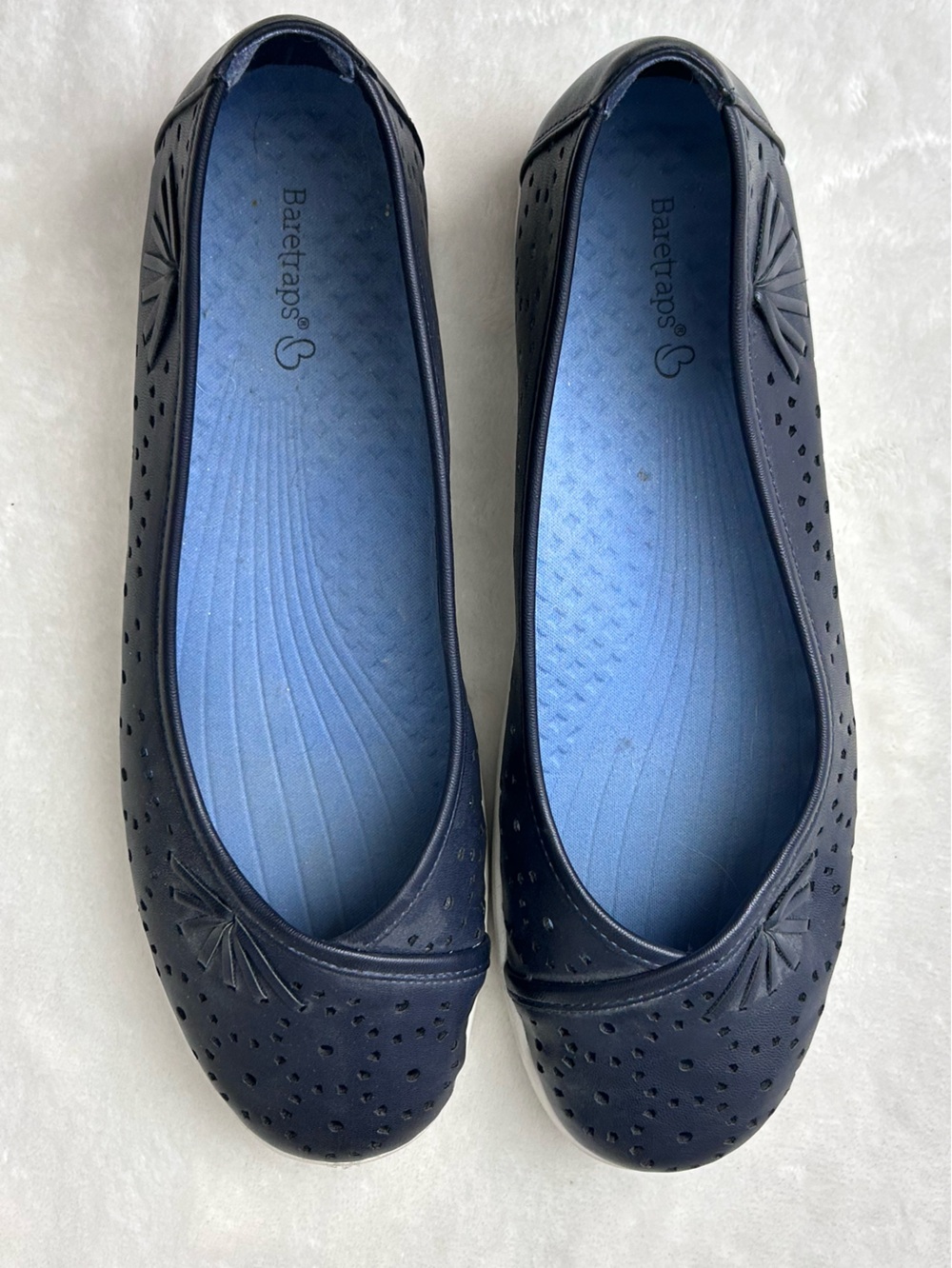 BareTraps Navy Perforated Slip-On Ballet Flats